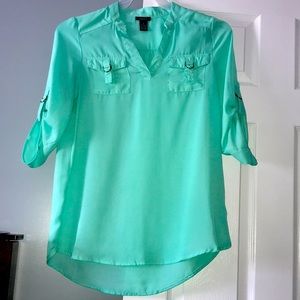 Mint Green pull over 3/4 arm length tunic dress top